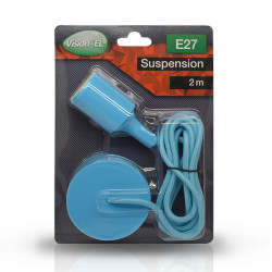 Suspension Douille Silicone E27 - Bleu