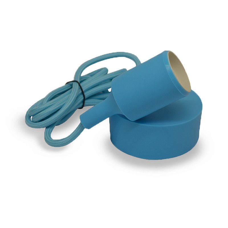 Suspension Douille Silicone E27 - Bleu