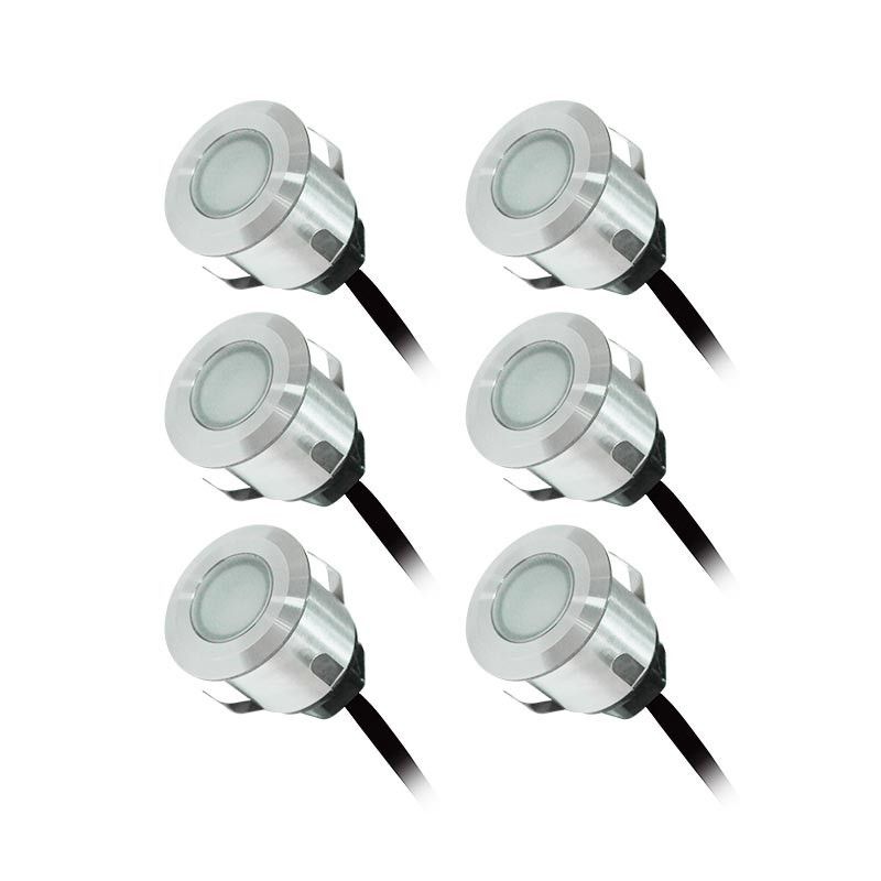 KIT SPOT LED TERRASSE 6x0,6W 12V 3000°K