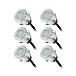 KIT SPOT LED TERRASSE 6x0,6W 12V 6000°K