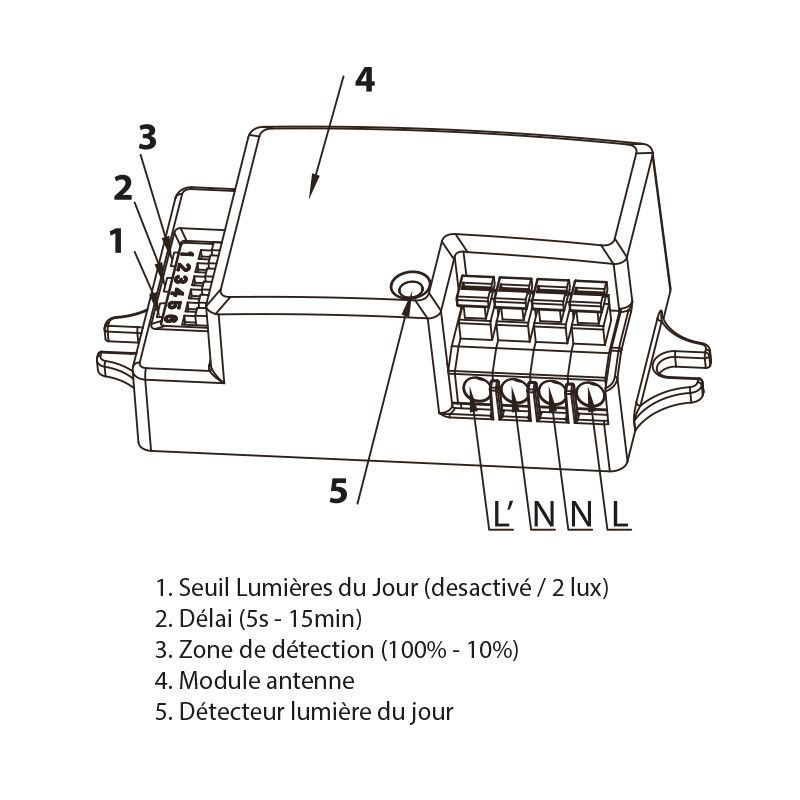 Plafonnier LED + Détecteur Ø296 18W 3000K