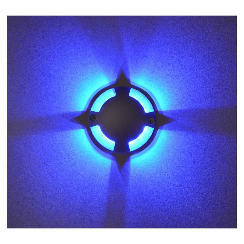 Spot LED Balise Bleu Rond 4 diffuseurs