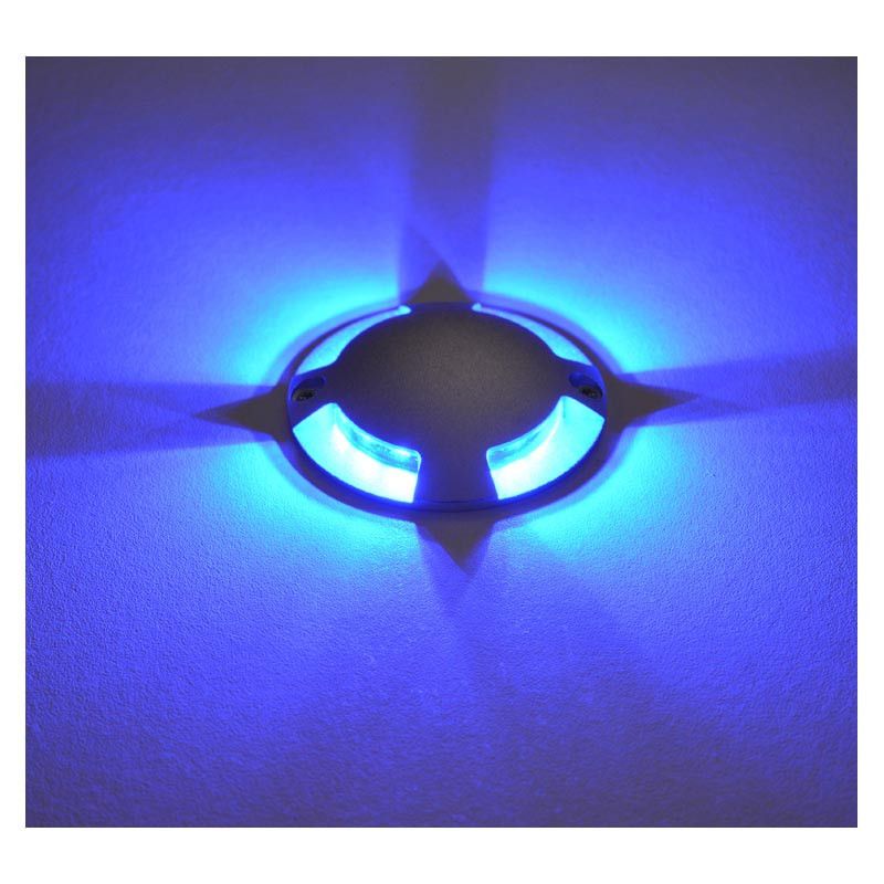 Spot LED Balise Bleu Rond 4 diffuseurs