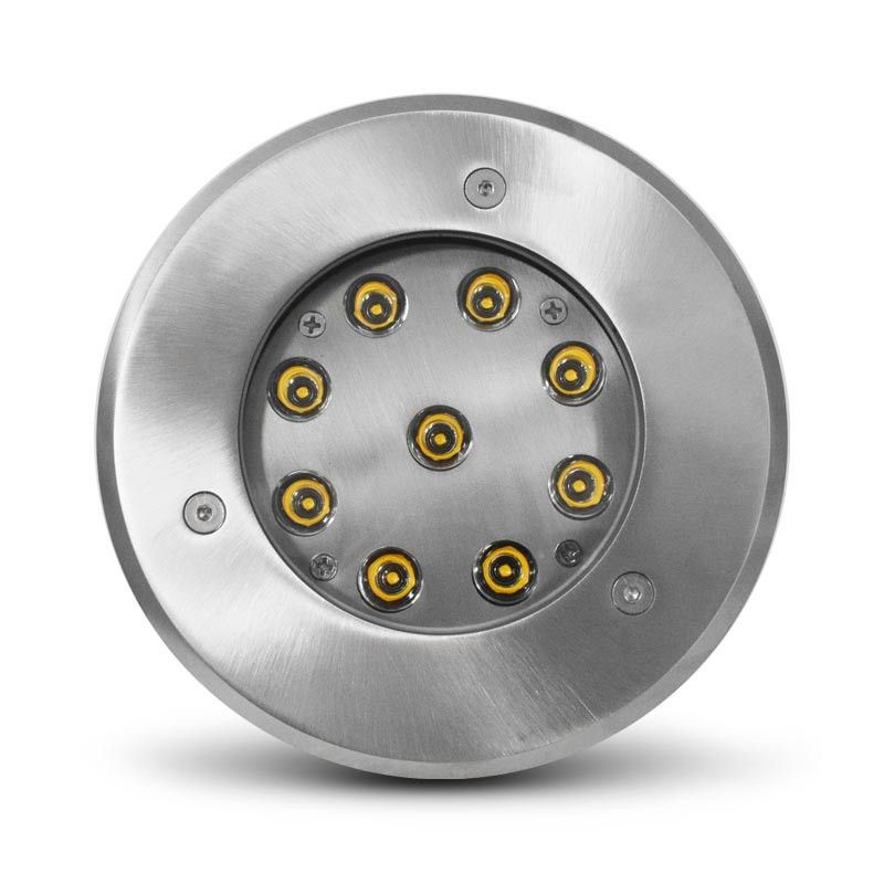 Spot LED Encastrable Sol Rond 9W 3000°K Inox 316 L