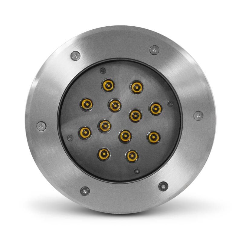 Spot LED Encastrable Sol Rond 12W 3000°K Inox 316 L