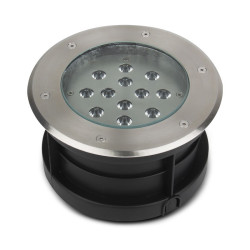 Spot LED Encastrable Sol Rond 12W 3000°K Inox 316 L