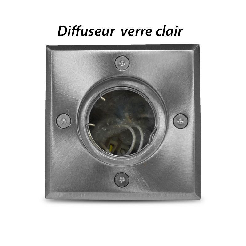 Support de Spot LED Encastrable Sol + Douilles GU10 & GU5.3 Inox 316 L