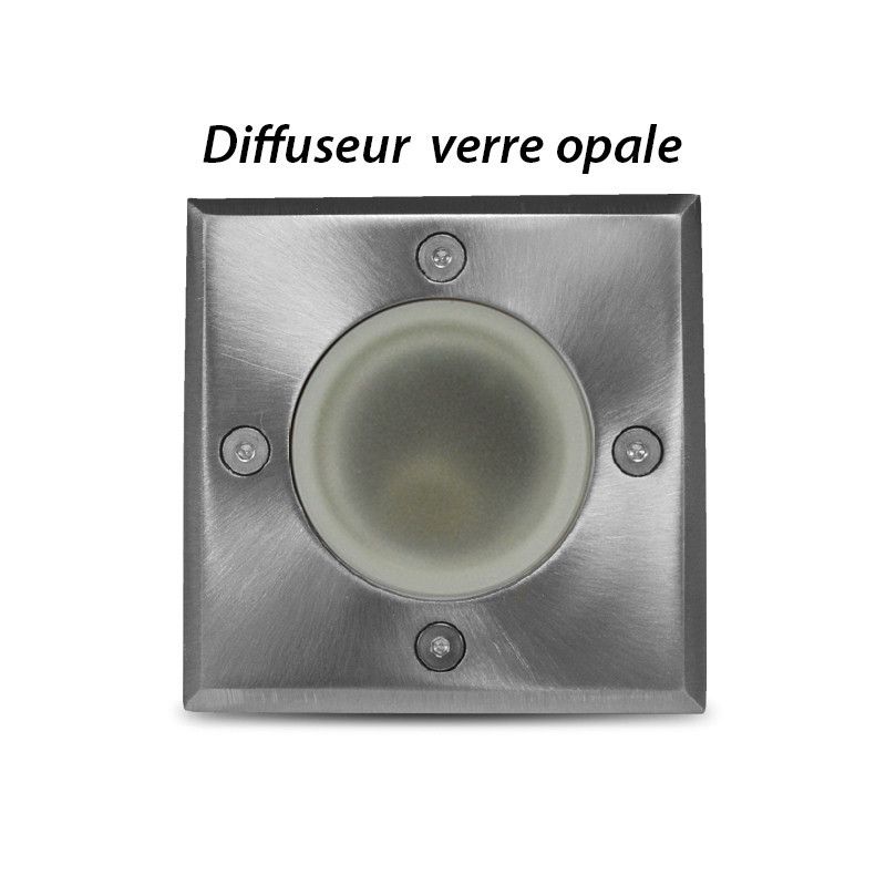 Support de Spot LED Encastrable Sol + Douilles GU10 & GU5.3 Inox 316 L