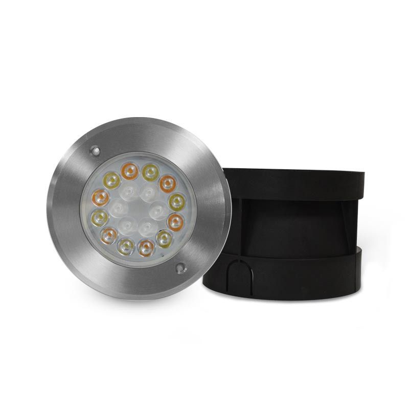 Spot LED Encastrable Sol Rond 9W RGB+W Inox 304