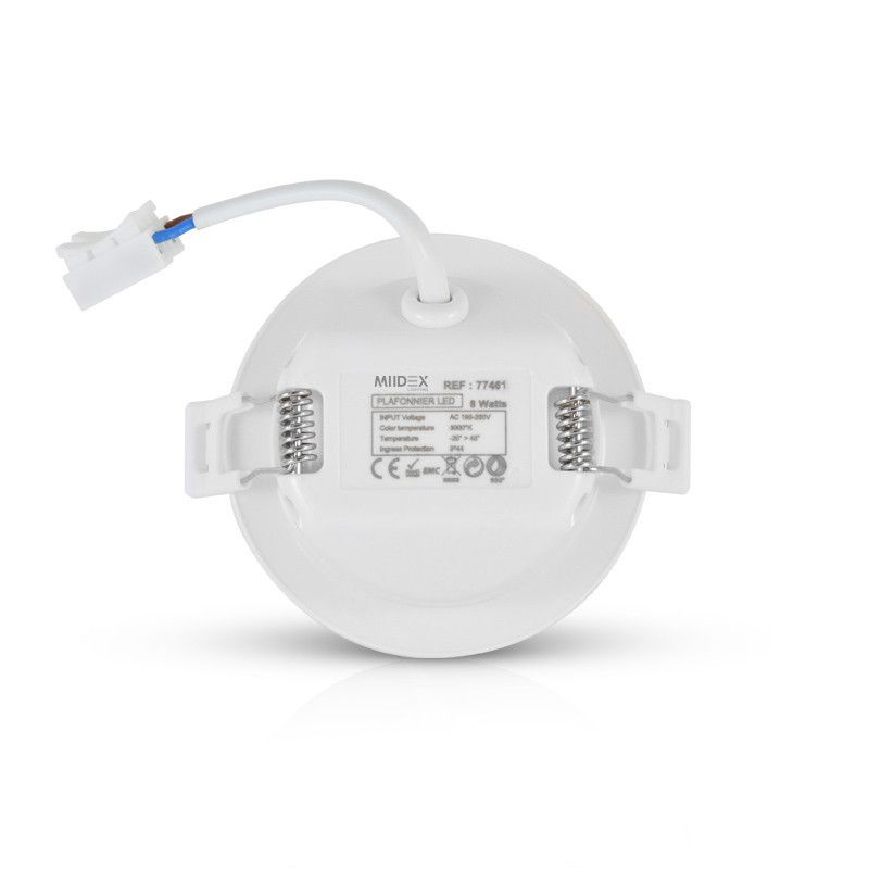 Plafonnier LED Blanc Ø85 8W 3000°K