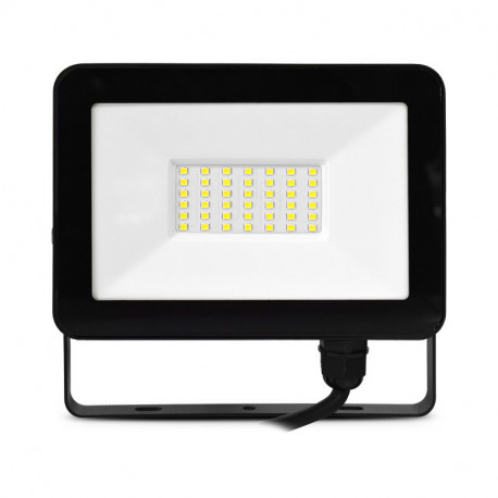 Light - Projecteur plat SMD à détection infrarouge 30W 2400 Lm 6500K IP44  Coloris noir Fox