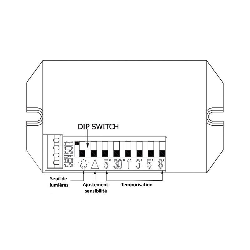 LED Hublot + Détecteur IR Ø300 18W 1600LM 4500K IP65 Blanc