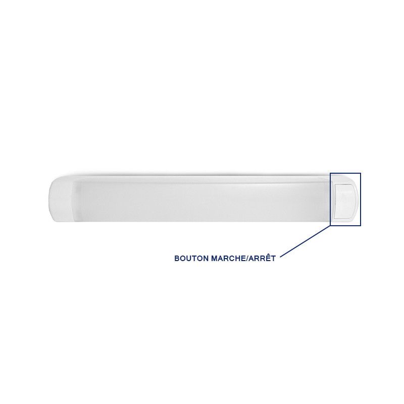 Réglette LED Salle de bain pour ampoule S19 + Bouton ON/OFF - GARANTIE 5 ANS