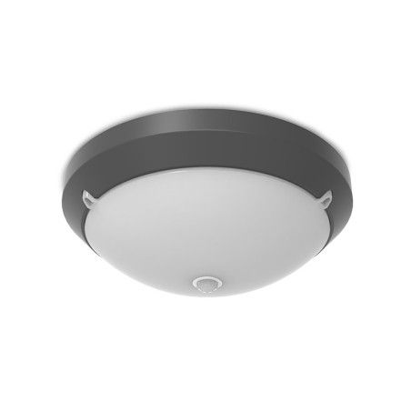 Plafonnier LED Gris anthracite + Détecteur IR Ø300 15W CCT