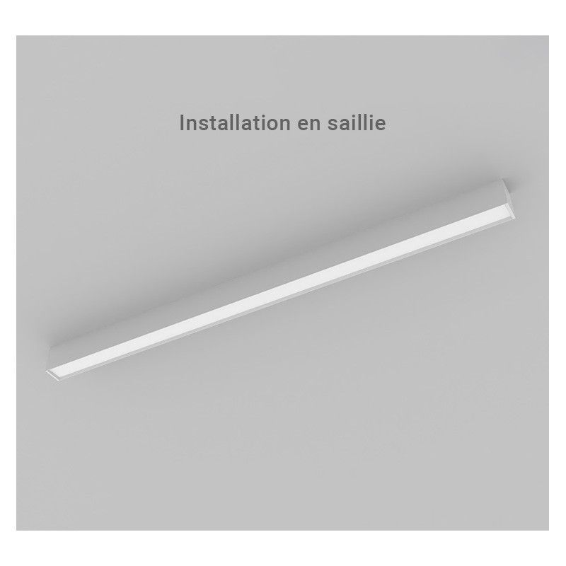 Linéaire LED prismatique Blanc 2 CCT 32W Dimmable DALI 2 - Garantie 5 ans