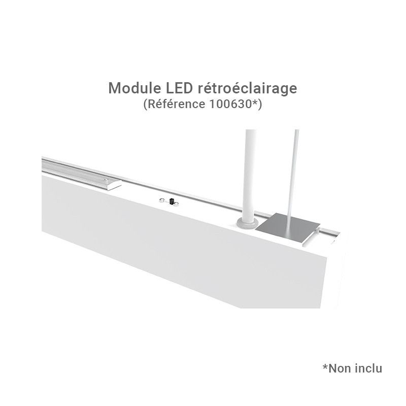 Linéaire LED prismatique Blanc 2 CCT 32W Dimmable DALI 2 - Garantie 5 ans