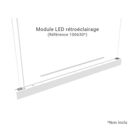 Linéaire LED prismatique Blanc 2 CCT 32W Dimmable DALI 2 - Garantie 5 ans