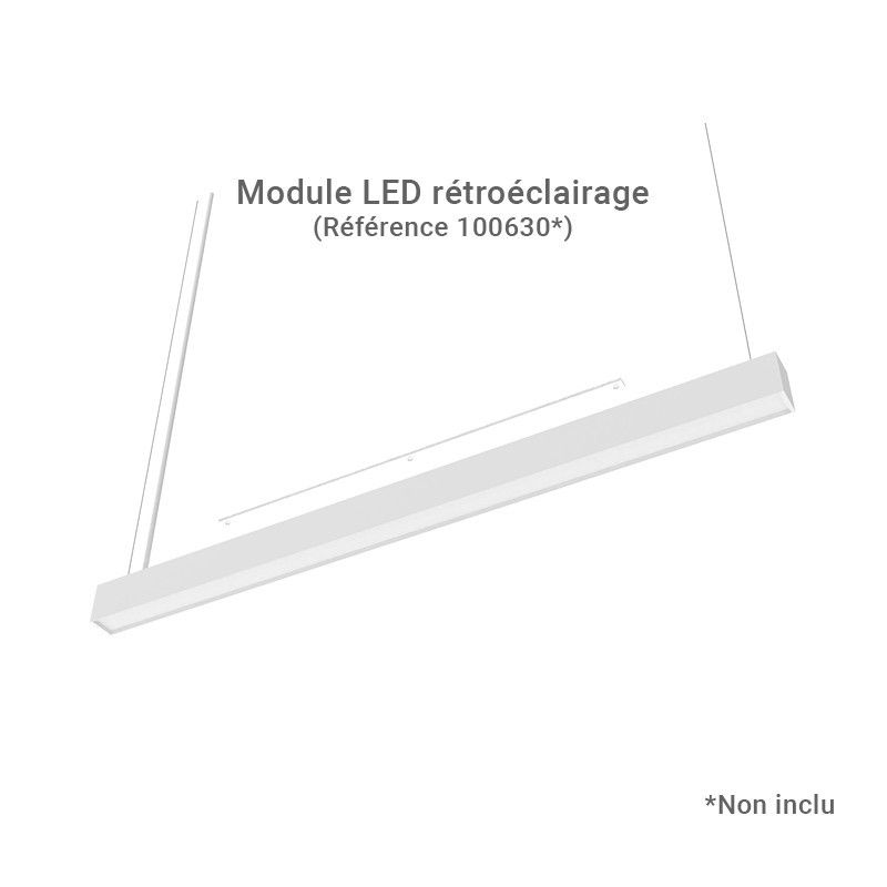 Linéaire LED prismatique Blanc 2 CCT 32W Dimmable DALI 2 - Garantie 5 ans