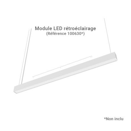 Linéaire LED prismatique Blanc 2 CCT 32W Dimmable DALI 2 - Garantie 5 ans