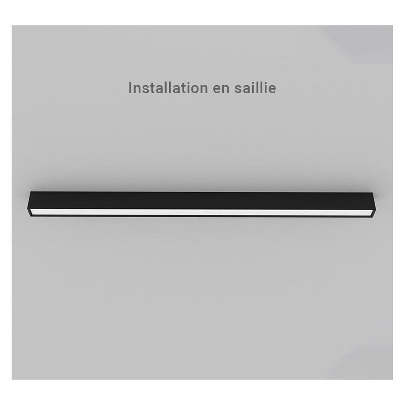 Linéaire LED prismatique Noir 2 CCT 36W Dimmable DALI 2 - Garantie 5 ans