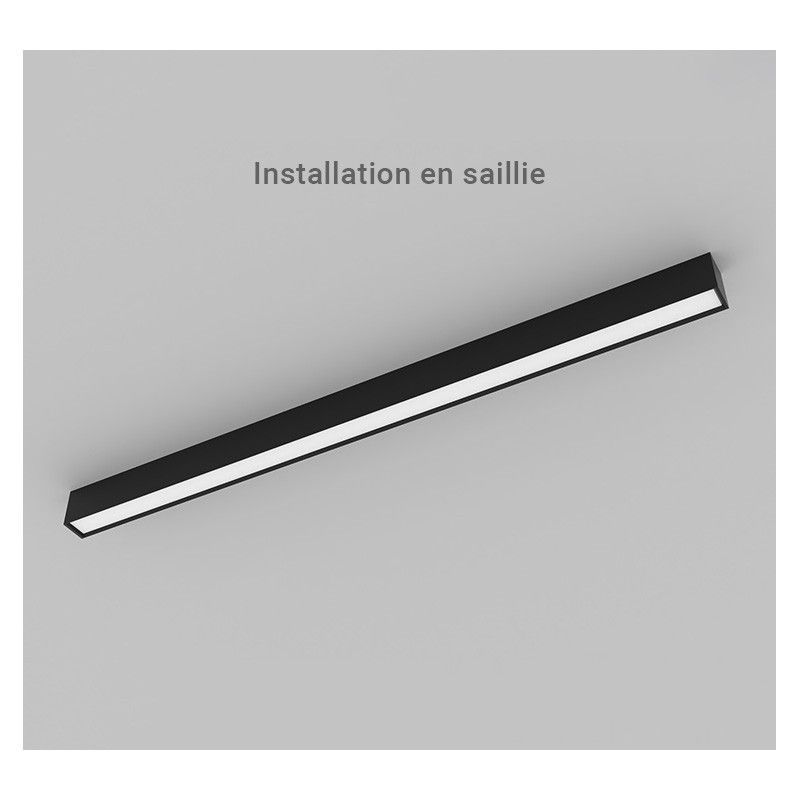 Linéaire LED prismatique Noir 2 CCT 36W Dimmable DALI 2 - Garantie 5 ans