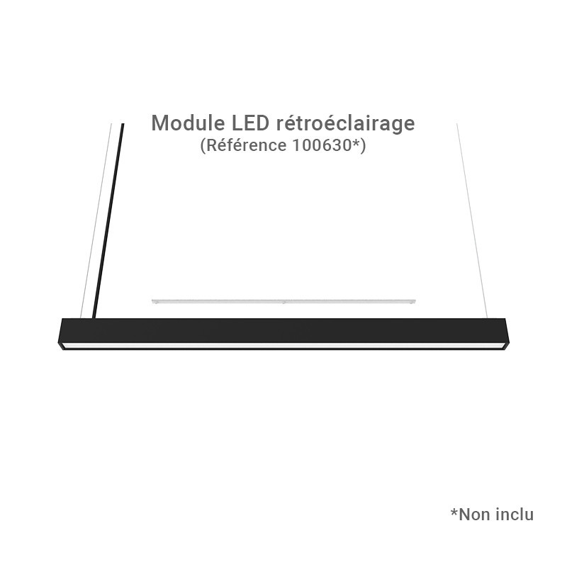 Linéaire LED prismatique Noir 2 CCT 36W Dimmable DALI 2 - Garantie 5 ans