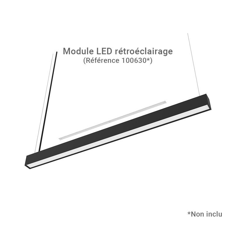 Linéaire LED prismatique Noir 2 CCT 36W Dimmable DALI 2 - Garantie 5 ans