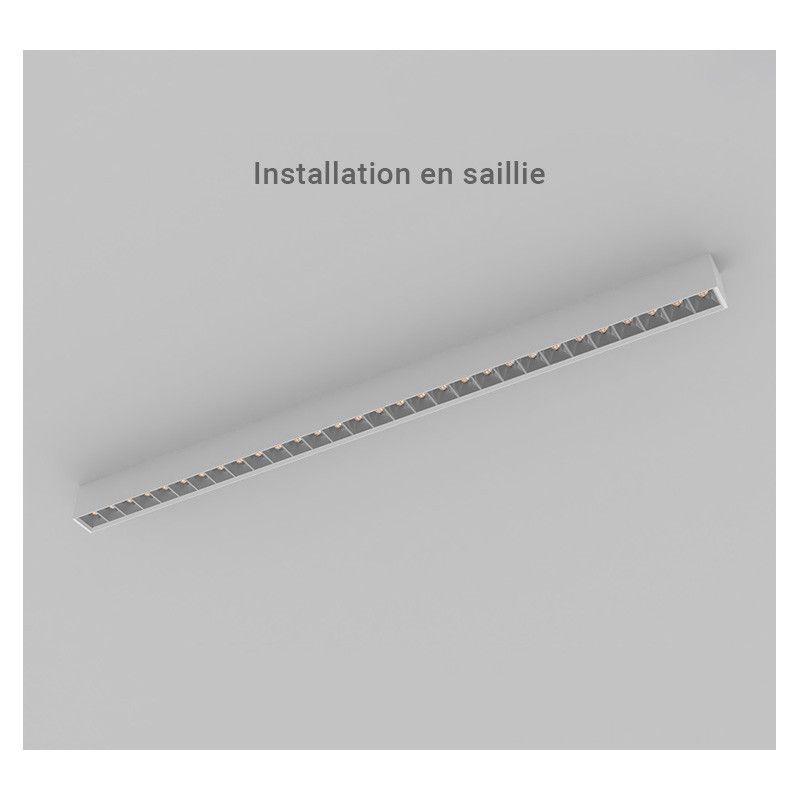 Linéaire LED réflecteur Blanc 2 CCT 24W Dimmable DALI 2 - Garantie 5 ans