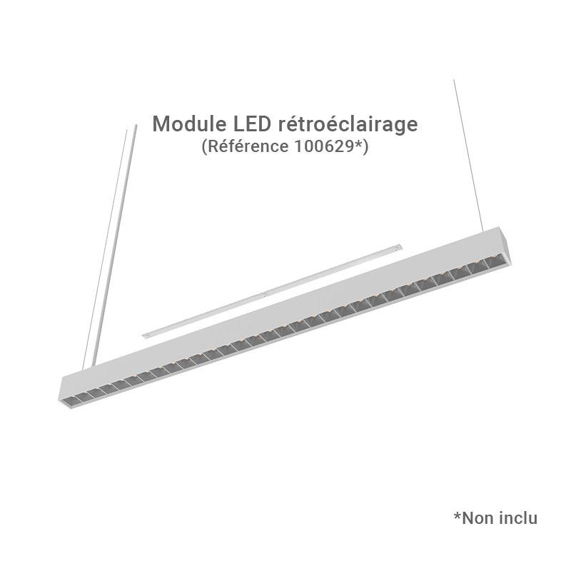 Linéaire LED réflecteur Blanc 2 CCT 24W Dimmable DALI 2 - Garantie 5 ans