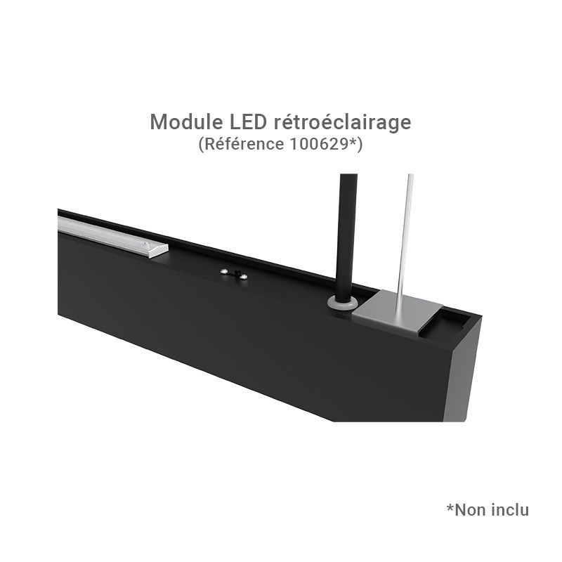 Linéaire LED réflecteur Noir 2 CCT 24W Dimmable DALI 2 - Garantie 5 ans