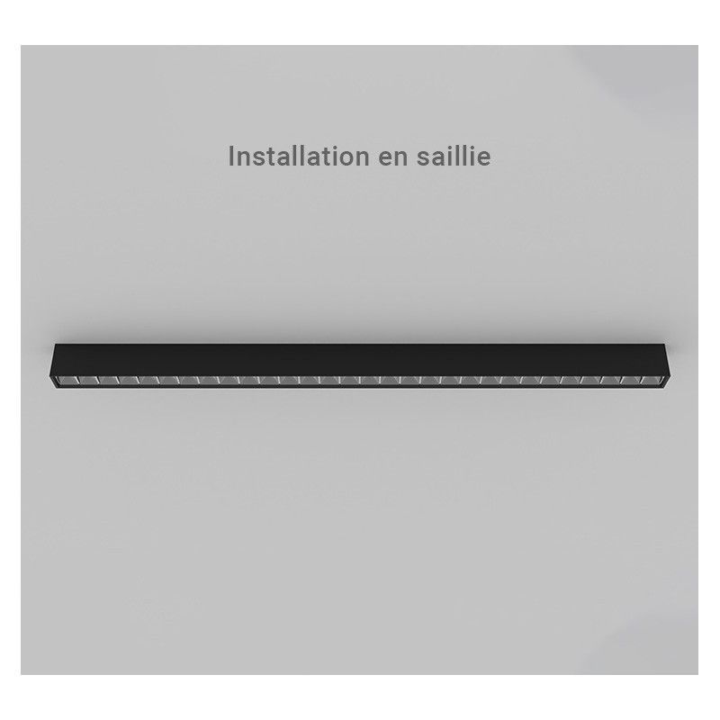 Linéaire LED réflecteur Noir 2 CCT 24W Dimmable DALI 2 - Garantie 5 ans