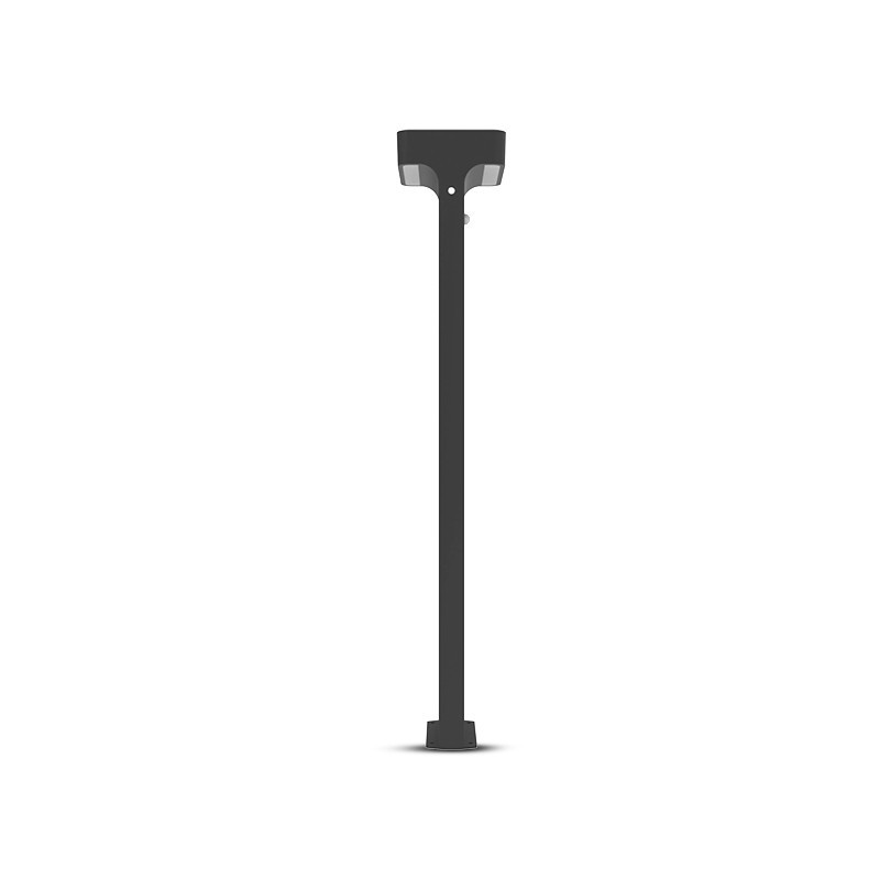 Potelet Solaire LED Carré 6W 3000K Noir 950 mm