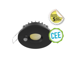 Spot LED CCT BBC 6W 2700/3000/4000K Gradable noir + Détecteur - Garantie 5 ans