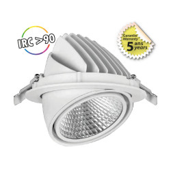 Spot LED Escargot Rond Inclinable et Orientable 35W 4000K IRC90 - Garantie 5 ans