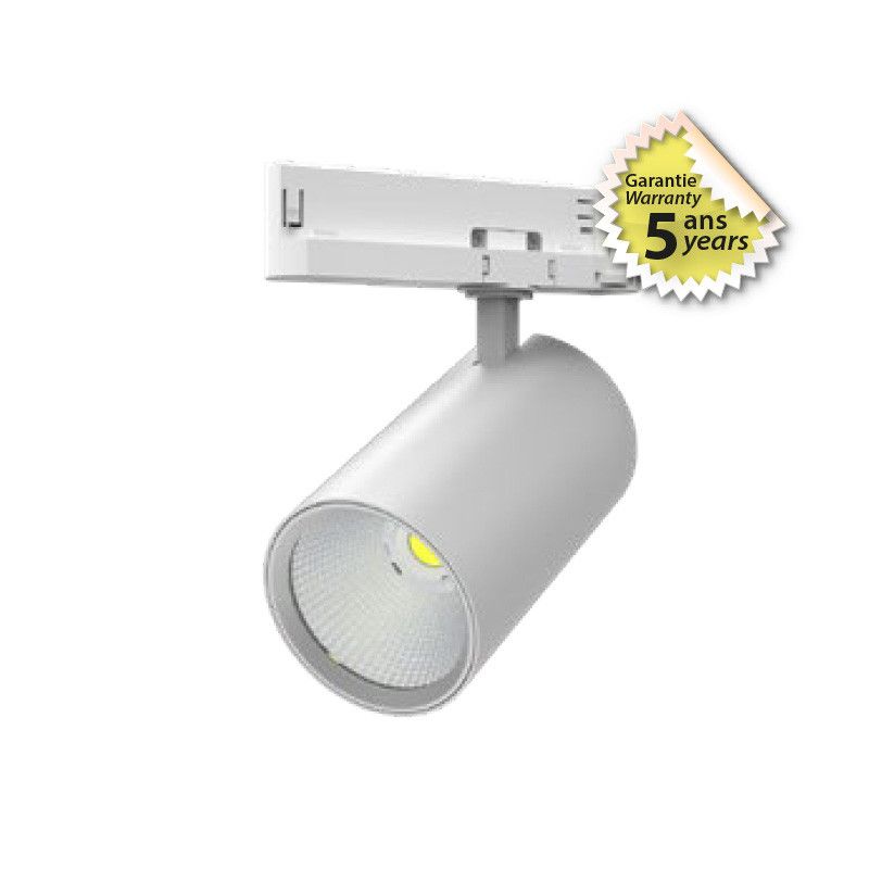 Spot LED sur Rail Blanc 36W 4000K 30° - Garantie 5 ans