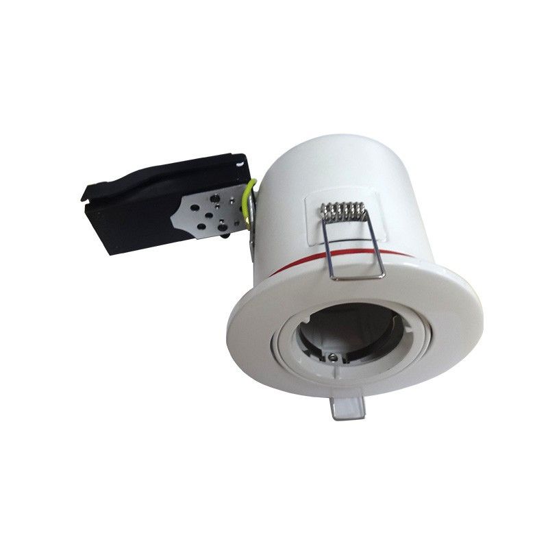 Support plafond BBC Rond orientable Blanc avec douille automatique Ø100 mm