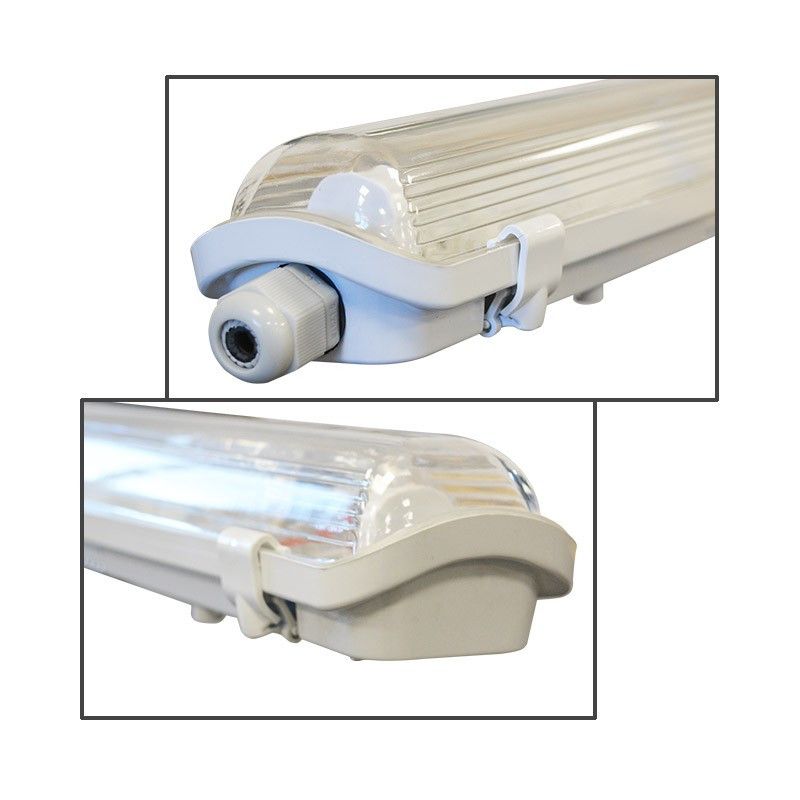 Boitier Etanche LED pour 1 Tube T8 1200 mm Ph/Neutre même côté